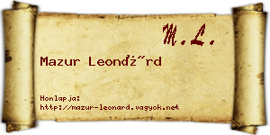 Mazur Leonárd névjegykártya